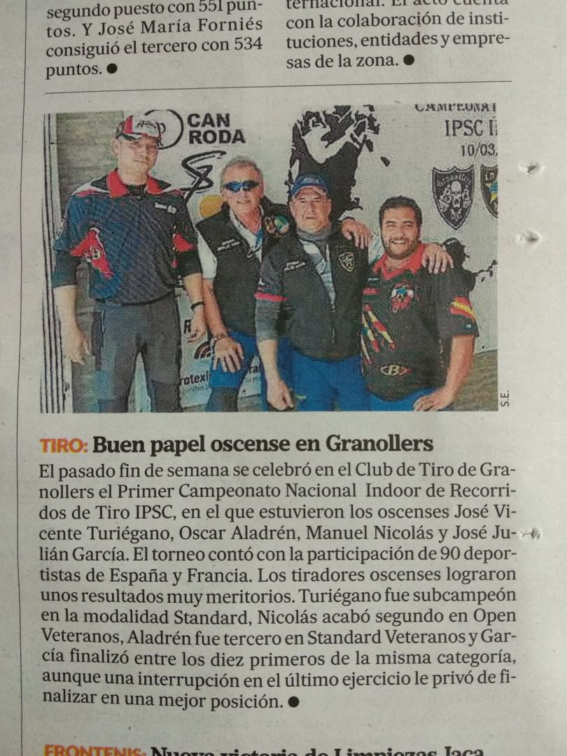 Gran resultado de Manuel Nicolás en el primer campeonato nacional Indoor de IPSC!!